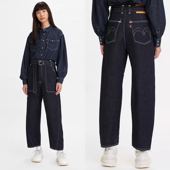 Levi's Red Label Railroad Trouser OX Rinse Dark Denim Jeans Size 25 NEW - Picture 1 of 12